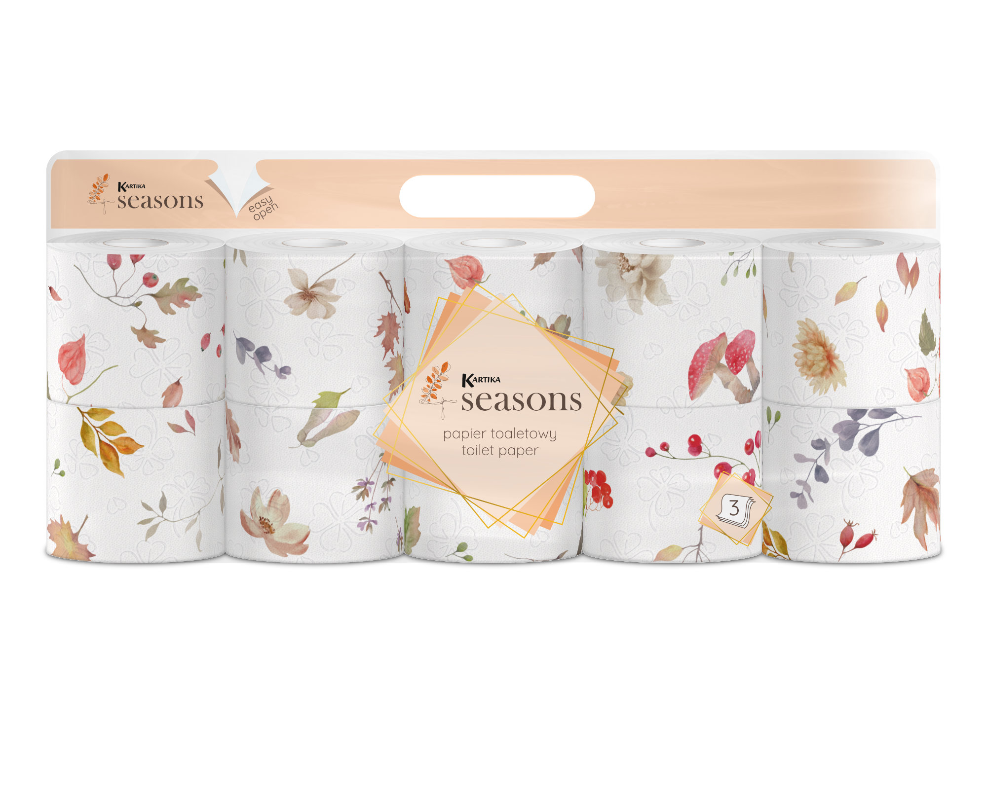 Toilet paper Kartika 4 Seasons Autumn 10 rolls 200 sheets 3 ply